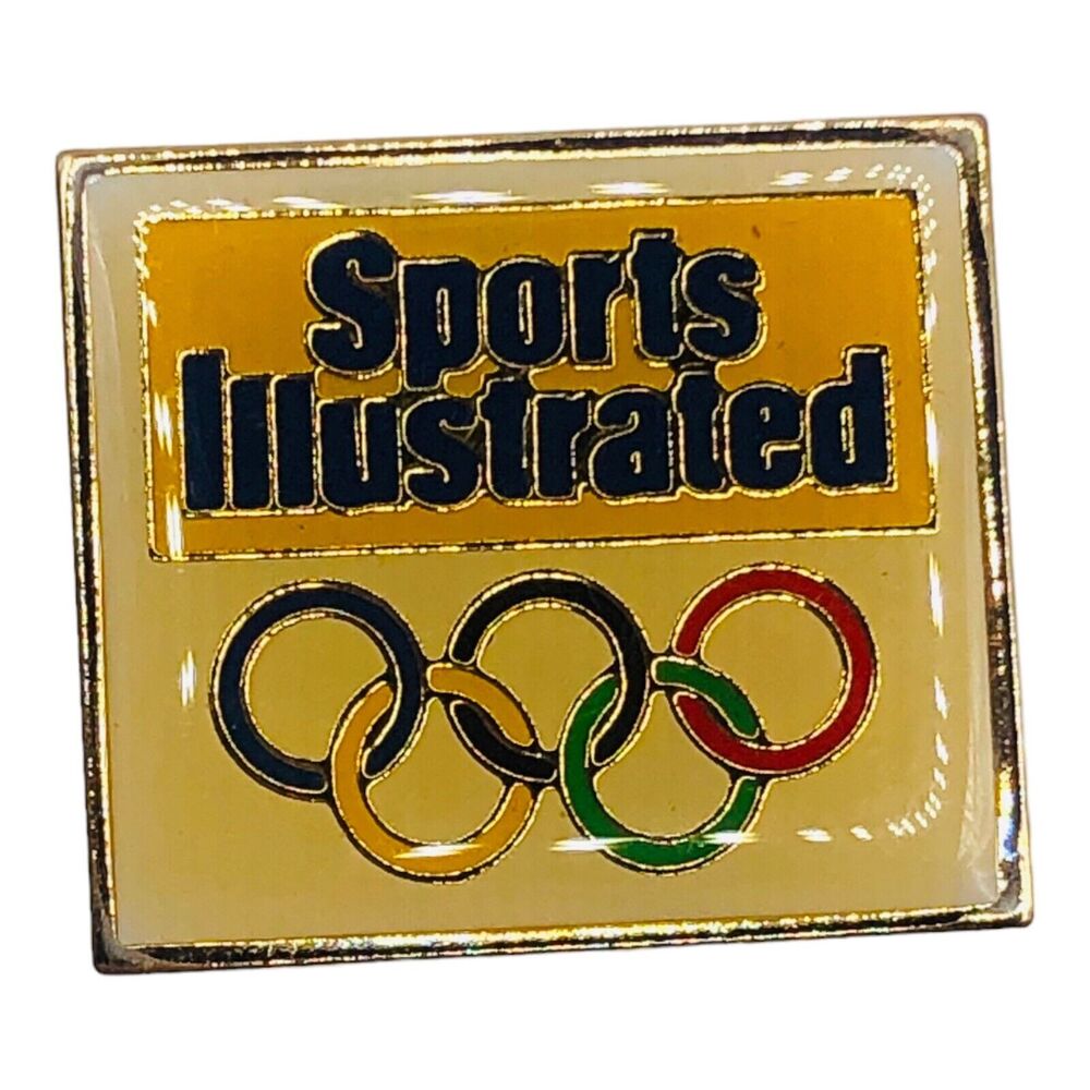 VTG Olympic Games Rings PIN Sports Illustrated Enamel Gold Tone Lapel Hat Tie
